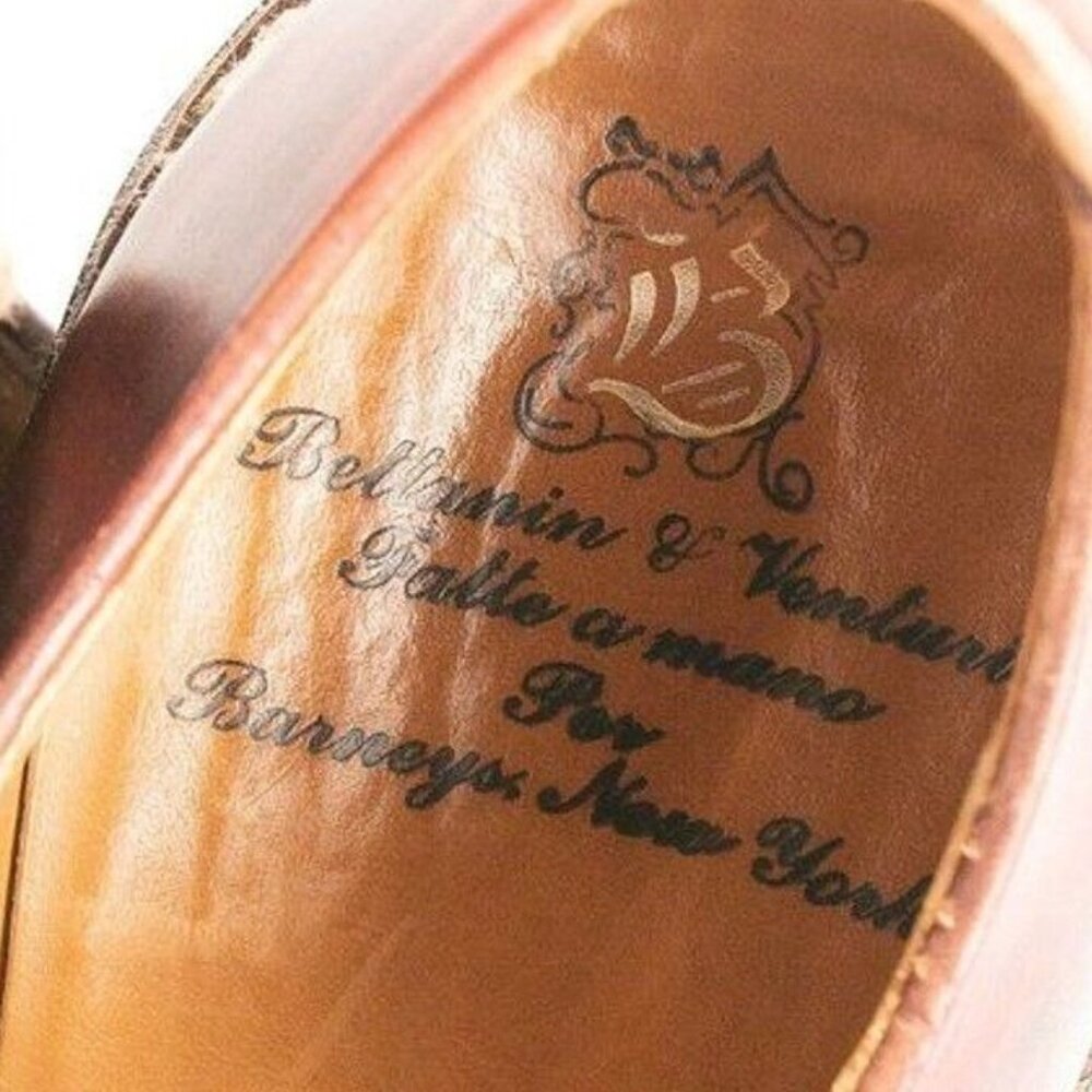 Bettanin & Venturi Italy Mens 7 Brown Norvegese Double Split Oxfords Dress Shoes - Picture 6 of 10